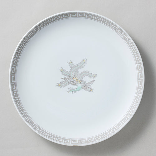 051-4 中華渕グレー鳳凰丸皿 41cm