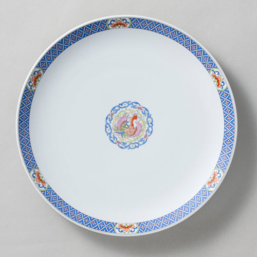 051-18 色彩鳳凰丸皿 31cm