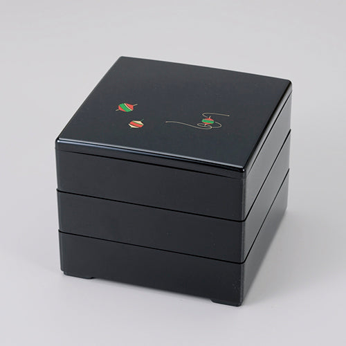 重箱 6.5寸独楽角重 黒