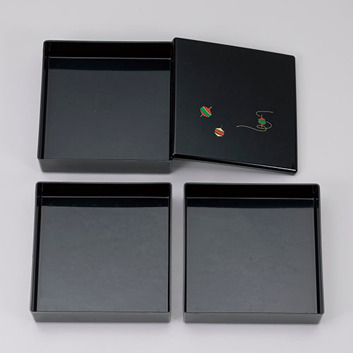 重箱 6.5寸独楽角重 黒