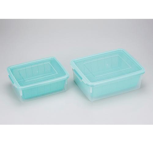 ざるコン角 ZC-2 5.5L 密閉容器 ざるコン 角型 グリーン １４Ｌ ＺＣ−２ 1個