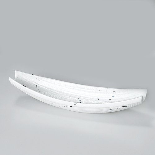 535-00017 ラスター黒散らし笹舟前菜皿