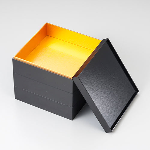6.5寸紙重箱 黒内金