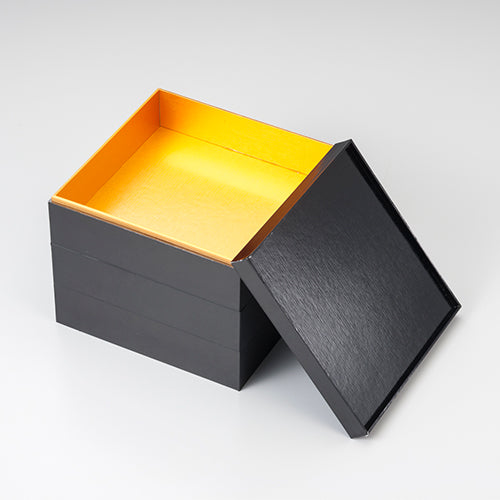 7寸紙重箱 黒内金