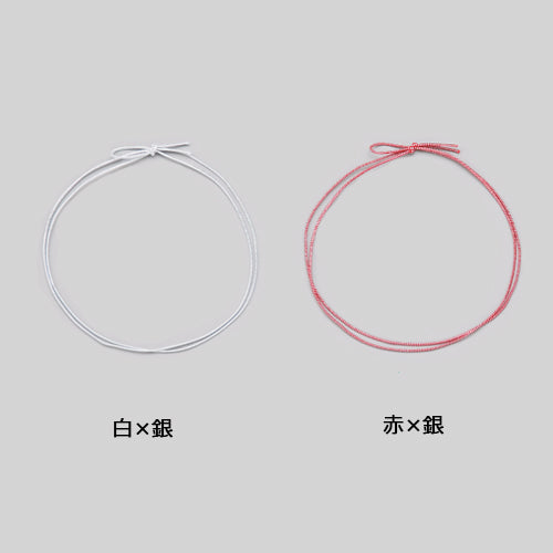 4ッ打ラメ入りゴム2重片花結び(銀ラメ) 中74cm<各100本入>