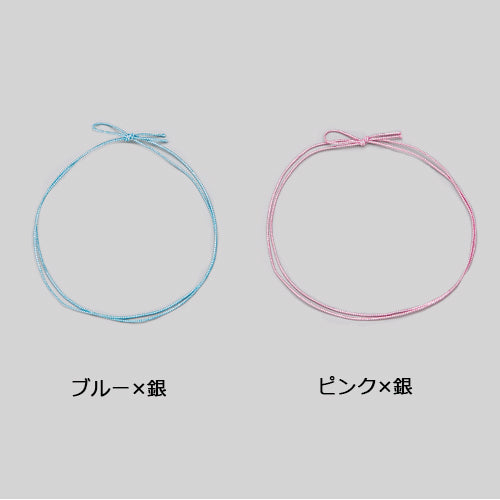 4ッ打ラメ入りゴム2重片花結び(銀ラメ) 中74cm<各100本入>