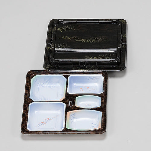 101-10097 弁当容器 T-104-B会席膳セット 蓋木目<200個セット>