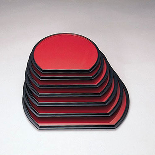 耐熱両面半月盆 表:黒天朱 裏:朱天黒