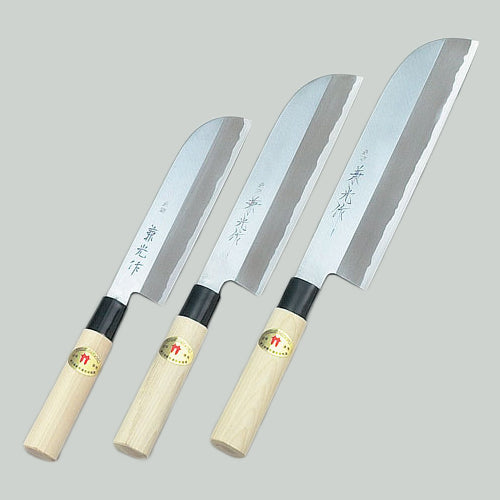 和包丁 鎌型薄刃霧研白三鋼