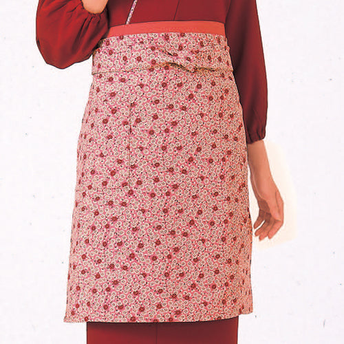 193-50032 本手染めロングエプロン 小桜・ピンク(EP-8301)