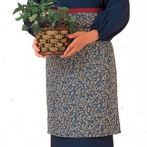 193-50033 本手染めロングエプロン 小桜・紺(EP-8302)