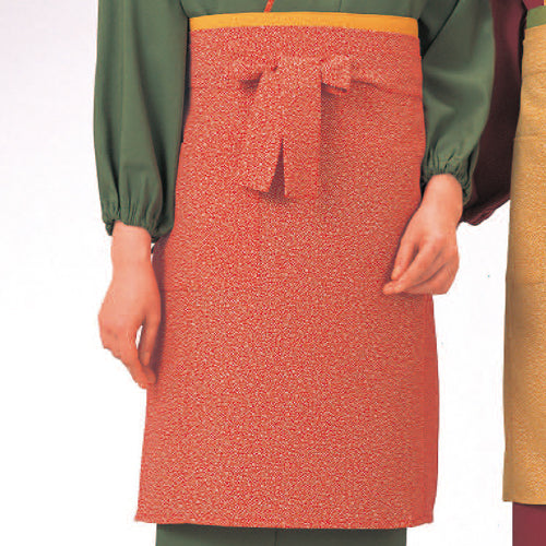 193-50028 ロングエプロン 江戸小紋・朱赤(EP-8001)