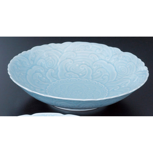 707-10329 青磁青海波彫盛鉢
