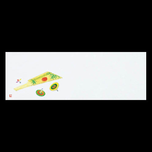 201-20054 上質紙13cm長角マット こまと羽子板 (1月)