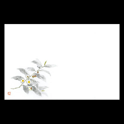 201-10301 38cm上質紙マット 茶の花 (5月)