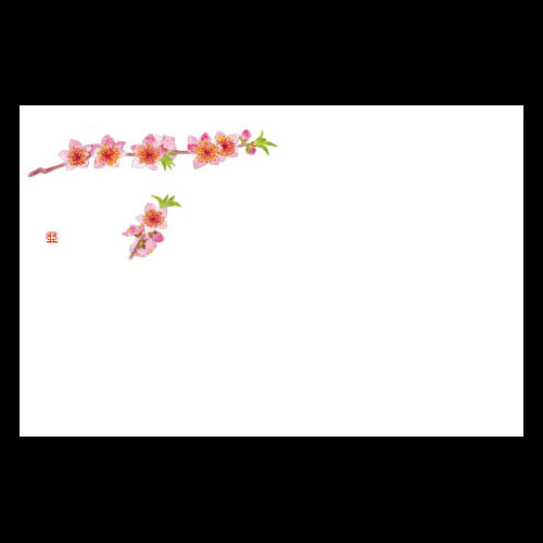 201-10120 38cm上質紙マット 桃 (3月)