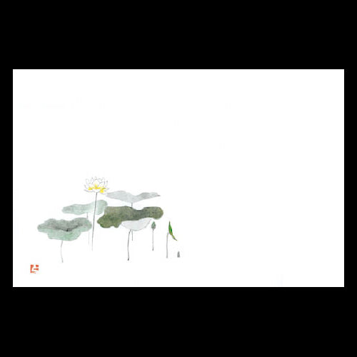 201-10072 38cm上質紙マット 蓮の花 (仏事用)