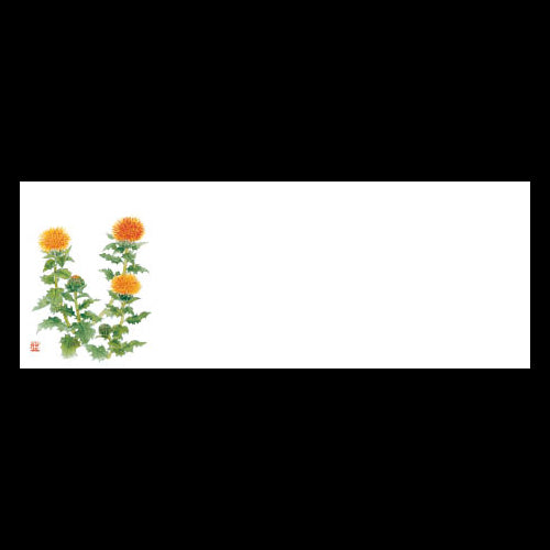 192-20065 箸置雲竜和紙マット 新紅花 (8月)
