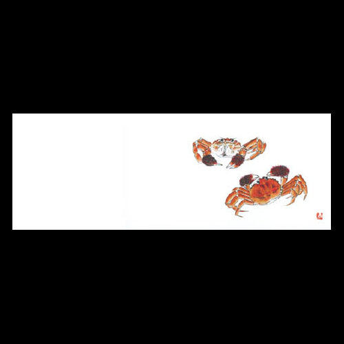 192-20016 箸置雲竜和紙マット 赤かに (オールシーズン)
