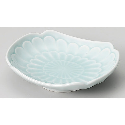 706-10025 青白磁花彫木甲型多用浅鉢