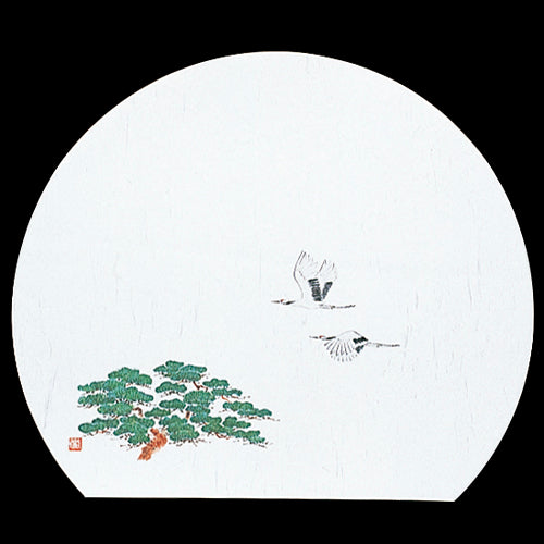192-40002 半月尺3雲竜和紙マット 松に鶴 (婚礼用)