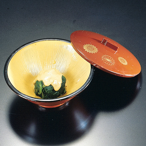 440-46011 すり鉢型蓋物 うるみ内クリーム菊