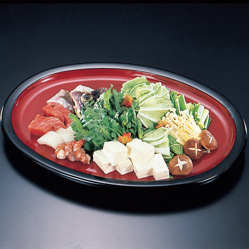 450-24011 尺7小判皿 朱渕黒