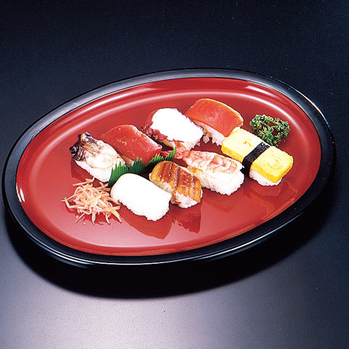 450-23011 尺2小判皿 朱渕黒