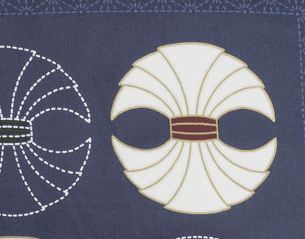 189-10106 座布団、九ツ紋 紺