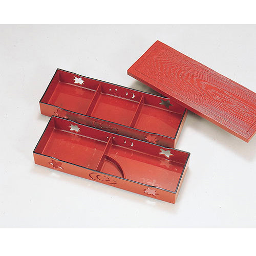 300-36231 花吹弁当 朱天黒 2つ仕切