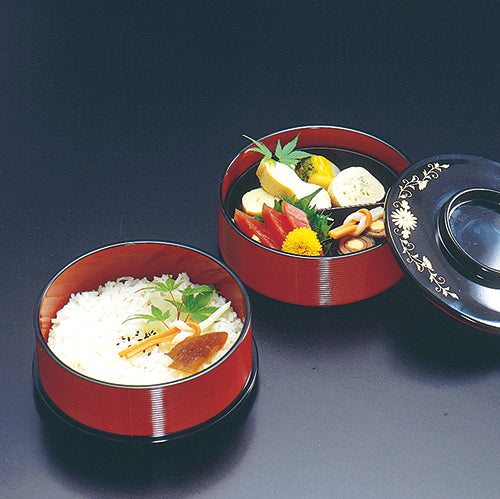 320-28221 離宮弁当 朱内朱 2段<仕切付>