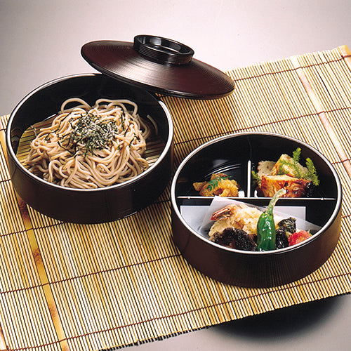 320-26251 白梅弁当2段 タメ内黒 2段<仕切付>