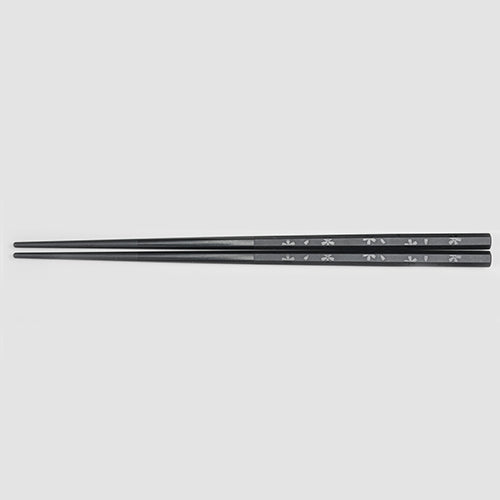 480-50116 PBT六角桜箸 黒(23cm)<10膳入>