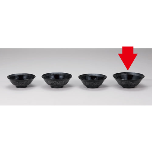 516-00209 黒釉銀竜紋 7.0切立丼