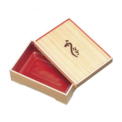 127-10001 弁当容器 JP-K5木目けやき内赤1合折かぶせ蓋<250個入>