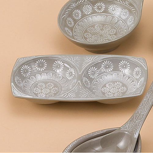 501-00062 銀峯三島 薬味皿(2品)