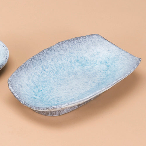 501-00261 青釉 10号長角盛皿