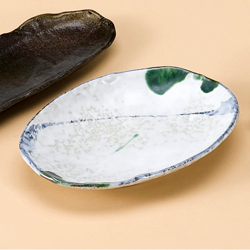 501-00295 織部流線 8号小判皿 – TOTALウェブショップ