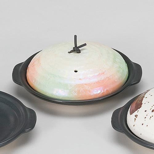 535-00128 二色吹銀彩ラスター6寸陶板(組)