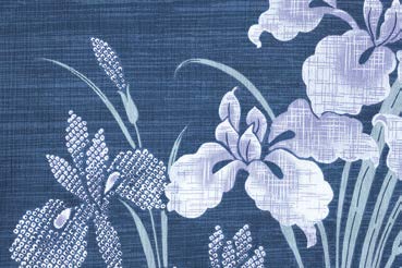 189-10043 夏物座布団カバー「新あやめ」 紺