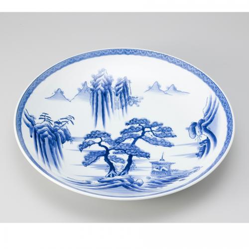 T4A01-07 高台和皿 山水 尺5寸