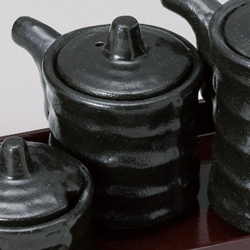 542-119110190 瀬戸黒 つづみ型汁次・小