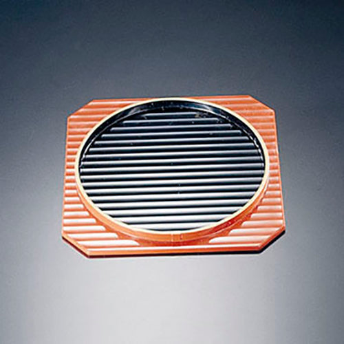 420-16031 日の出皿 朱内黒天金