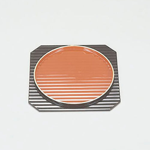 420-16021 日の出皿 黒内朱天金