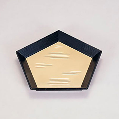 420-23021 五角皿 黒内金