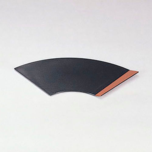 420-27011 扇面隅折皿 黒渕朱