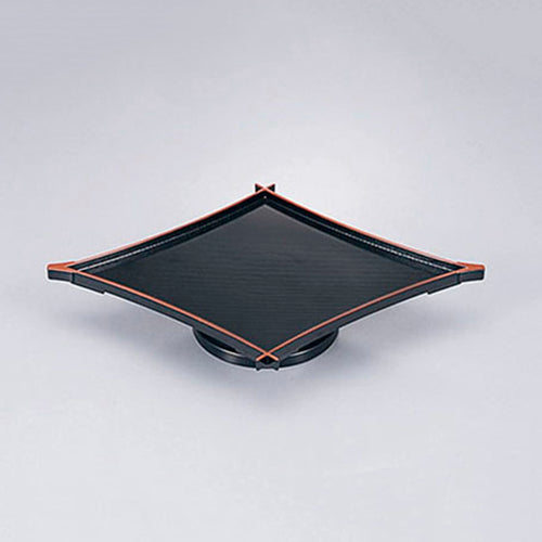 425-11211 松葉皿<足高> 黒天朱