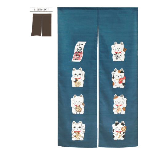 113-40030 七福ネコのれん BL(No.42216)
