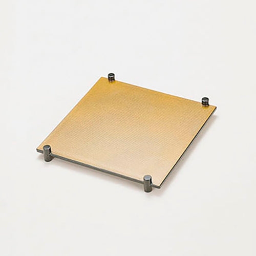 435-12211 7寸角両面足付皿 <表>朱、黒<裏>金パール