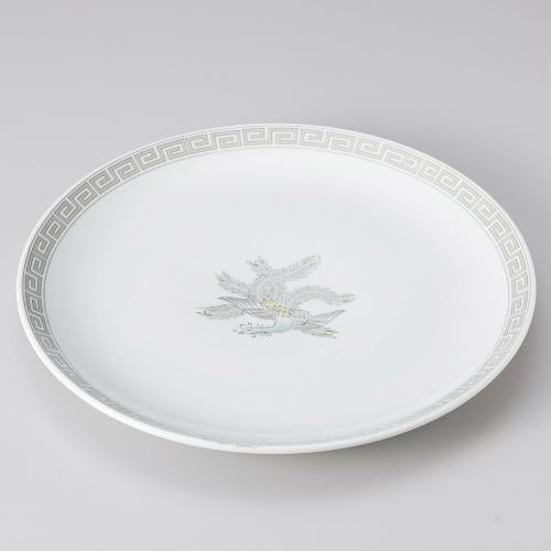 051-4 中華渕グレー鳳凰丸皿 41cm